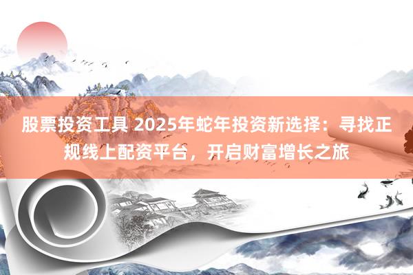 股票投资工具 2025年蛇年投资新选择：寻找正规线上配资平台，开启财富增长之旅
