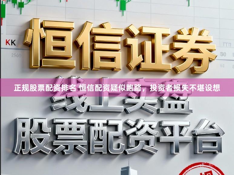 正规股票配资排名 恒信配资疑似跑路，投资者损失不堪设想